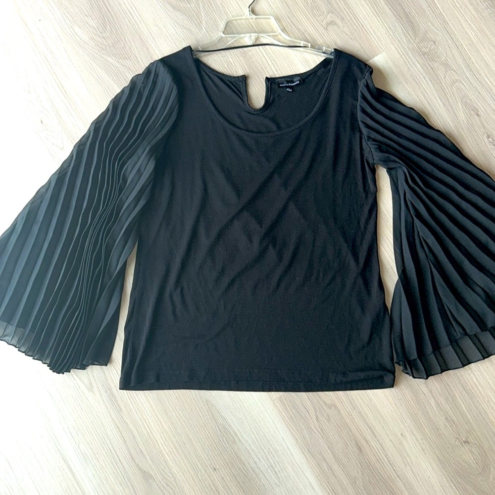 Kappahl Pleated/Accordion Top 40-42 Vintage RARE Glam Statement Sleeves
